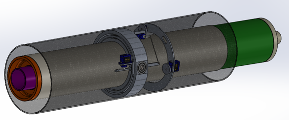 Render of rocket engine gimbal mount